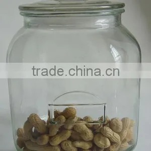 Clear Cylinder Peanut Glass Jar With Lid thumbnail-1