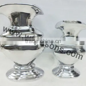Home Decor Floor Vase , Antique Finish Vase , Tabletop Flower Vase , Metal Flower Antique Vase thumbnail-5