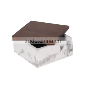 Professional Concrete Kitchen Accessories Container With Wooden Lids thumbnail-4
