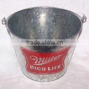 5QT Zinc Plated Metal Beer Ice Bucket thumbnail-1
