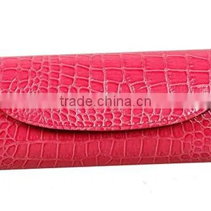 Womens Envelope Evening Patent Croc Skin Embossed Party Clutch thumbnail-5