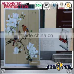 Wholesale Price Assemble Portable Wardrobe Home Almirah Designs 3 Door Corner Wardrobe thumbnail-4