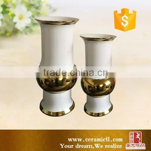 Modern Gold Color Ceramic Flower Home Decoration Vase thumbnail-3