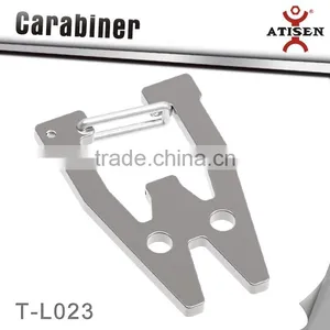 Flat Stainless Steel Carabiner W-Biner Steel SlideLock - Locking Carabiner Clips; Key Chains - NEW! thumbnail-1