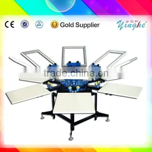 Hot Sale Six Color Six Station Screen Printing Machine for T-shirt and Cap thumbnail-1