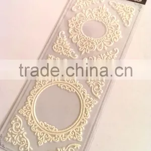 Decorative Glitter Frame Lace Foam Sticker, Classic Decorative Shinny Glitter Sticker thumbnail-6