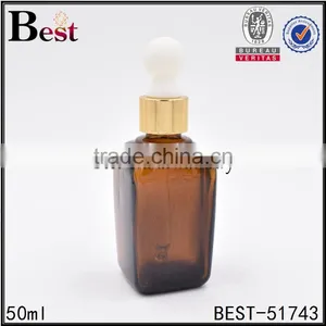 Square 50 ml Amber Glass Vial With Black Press Dropper thumbnail-5