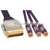 Moulded 21 PIN Plug Scart(180) to 3RCA Plug Scart Cable thumbnail-1