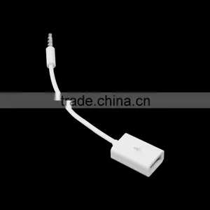 1pcs 3.5mm Male AUX Audio Plug Jack To USB 2.0 Female Converter Cable Cord Car MP3 Newes thumbnail-1