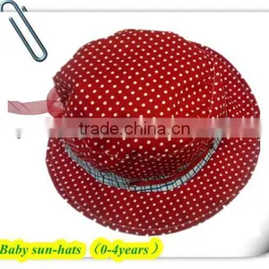 Lovely Red Grid Kids Sun Hat thumbnail-1