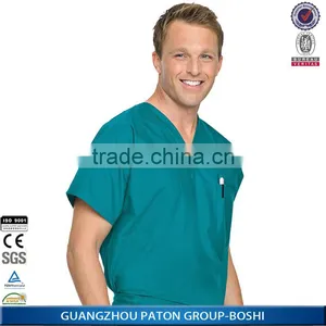 Wholesale Custom Made V-neck Scrub Top And Pants For Docter Wear BSOP-6517 thumbnail-1