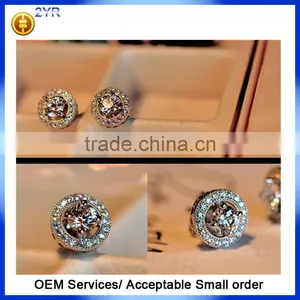 Micro Pave Setting 925 Sterling Silver Jewelry Square Earrings thumbnail-3
