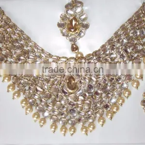 KUNDAN Pearl BRIDAL Necklace EARRING Set thumbnail-3