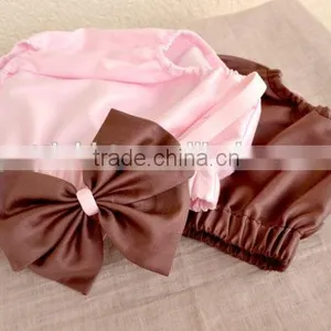 Cute Baby Cotton Bloomer Pure Color Diaper Cover With Bowknot Headband for Infants thumbnail-5