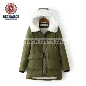 H1032 Hooded Warm Coat Ladies Winter Wearing Winter Coat Wholesaler thumbnail-3