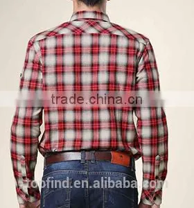 Fashion Shirt Men Shirt 100% Cotton Plaid Shirt thumbnail-1