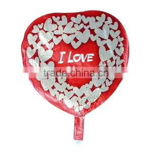 Aluminium Foil Balloons Party Decoration Heart Red Message "I Love You" Pattern thumbnail-2
