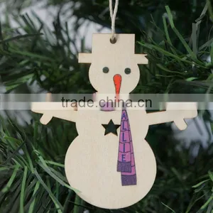 Christmas Snowman Decorations Wood Kids Wooden Craft thumbnail-1