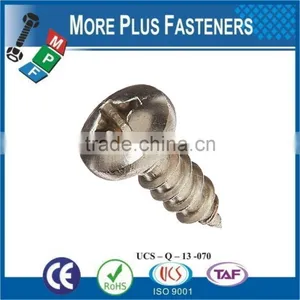 Made in Taiwan Zinc Plated Stainless Steel Black Oxide Sheet Metal Screw thumbnail-1