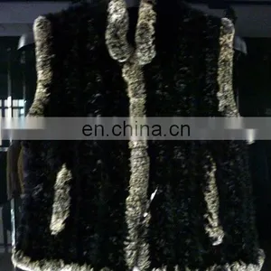 Fashion Women Rex Rabbit Fur Vest thumbnail-1