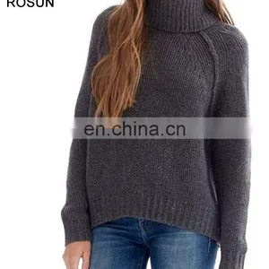 Top Selling Turtleneck no Pattern 100% Cashmere Sweater for Women in the Style of Retro thumbnail-6