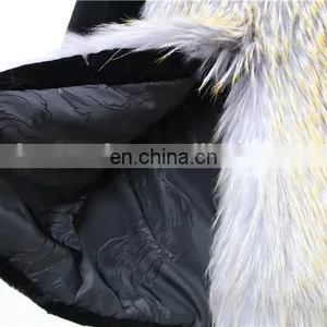 Wholesale Black Rex Rabbit Fur Coat Garment Rex Rabbit Fur Jacket With Raccoon Fur Hood thumbnail-4