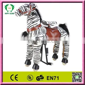 HI Top Quality Plush PU Mechanical Horse on Riding, Ride on Horse Toys for Kids thumbnail-3