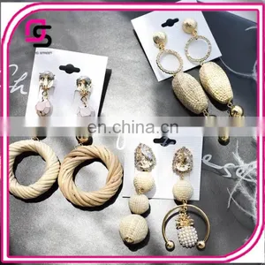 2017 Hot Top Ball Straw Fashion Hotselling Earrings thumbnail-1
