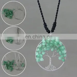Jade Tree of Life Branch Wiring Pendant Necklace Handmade Greatcraft Designs thumbnail-3