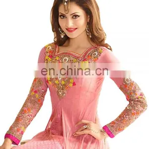 2017 Party Wear Anarkali Style Dress Material / Wedding Wear Semi-Stitched Anarkali Suits (anarkali Dresses) thumbnail-4
