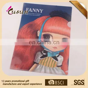 Lovely Cartoon Character Design Full Color UV Printing L Clip Plastic Clear File Folder PP thumbnail-1