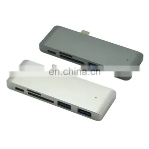 High Speed USB 3.0 USB C Type C Hub 5 in 1 Combo Hub With Charging Port for Macbook Card Reader thumbnail-1