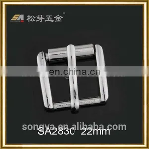 Customized Nickel-Free Feature Double Prongs Roller Buckles, Plated Pin Buckle For Handbag thumbnail-3