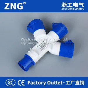 Multifunctional Industrial Plug and Socket 3-way 16Amp 3Pin, AC220V 16Amp 2P+PE 3-way Industrial Socket thumbnail-3