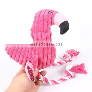 Pink Flamingo Dog Bite Toy Large Size Squeaky Plush Toys for Dog thumbnail-4