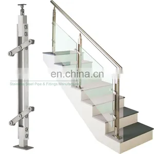 New Design Stair Stainless Steel Staircase Railing Glass Railing For Indoors Factory In China thumbnail-7