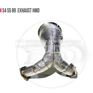 Exhaust Manifold Downpipe for Audi S4 S5 B9 Car Accessories With Catalytic Header Without Cat Whatsapp008613189999301 thumbnail-1