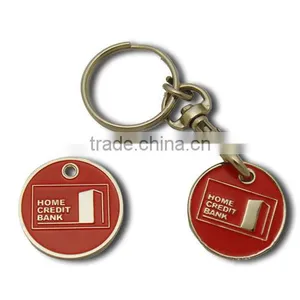 Manufacter Promotional Shopping Cart Trolley Coin Custom Metal Keychain/Coin Holder Keychain thumbnail-2