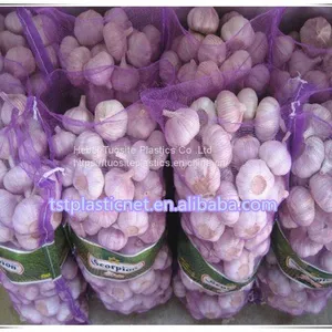 35x75cm Mono Mesh Bag With Logo Fruit Mesh Bag PE Mono Pink Garlic Sack thumbnail-1