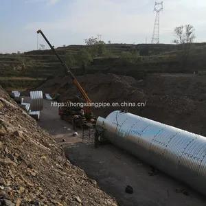 Metal Culvert Pipe Two Plates Assembled Large Diameter Corrugated Pipe Supplier thumbnail-1