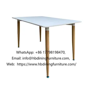MDF Table Rectangular Dining High Legs Wooden thumbnail-1