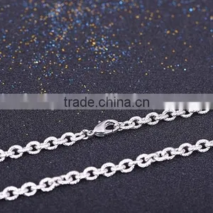Simple Design Fashion Jewelry Rhodium Plated Cheapcable Chain Necklace thumbnail-4