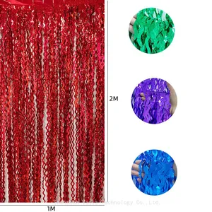 S-Shaped Curved Foil Curtains - Laser Wave for Birthday & Event Photo Backdrops thumbnail-1