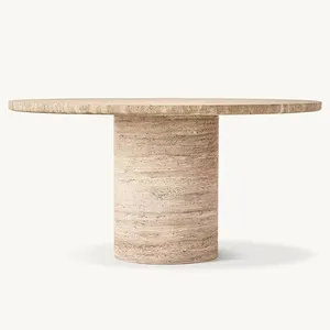 Marble Stone Round Dining Table Modern Style Factory Direct Supply for Home and Villa thumbnail-3