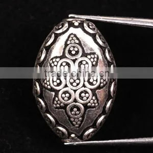 Oval Shape Pure 925 Solid Sterling Silver Wholesale Beads thumbnail-1