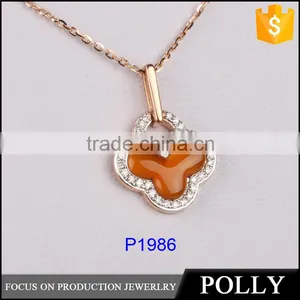 Gemstone Flower Shape Pedant OEM 925 Silver Pedant Tree of Life Pendant thumbnail-1