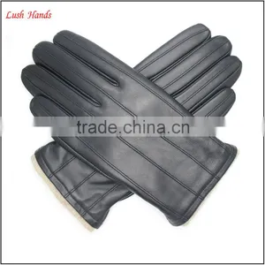 Driving Gloves for Men Fashion Black Goatskin Mens Leather Driving Gloves thumbnail-6