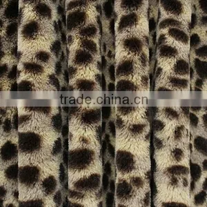 100 % Polyester Imitation Leopard Faux Fur Fabrics thumbnail-3