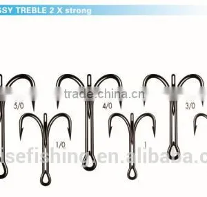 White Nickle High Carbon Steel PR-8625 O'SHAUGNESSY TREBLE 2 X Strong Wholesale Fishing Hook thumbnail-1