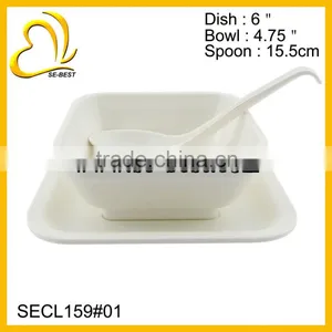 WHITE PLASTIC TABLEWARE FOR DESSERT,; DESSERT BOWL thumbnail-1